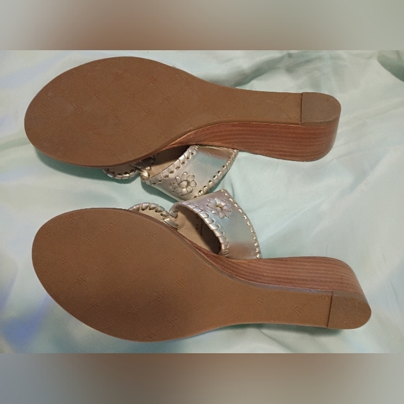 Jack Rogers Silver Wedge Sandals - Picture 3 of 5